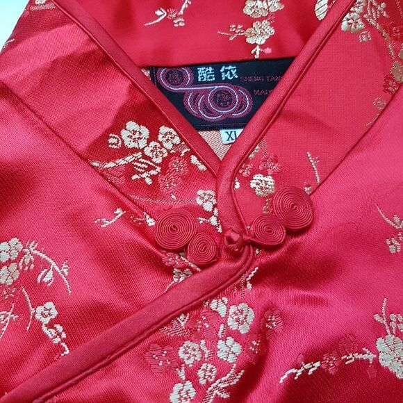 Traditional Chinese Red/Gold Women's Button-up Blouse  Small/Medium Authentic - Picture 4 of 16